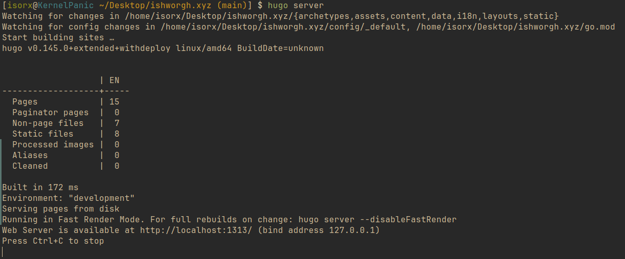 hugo server